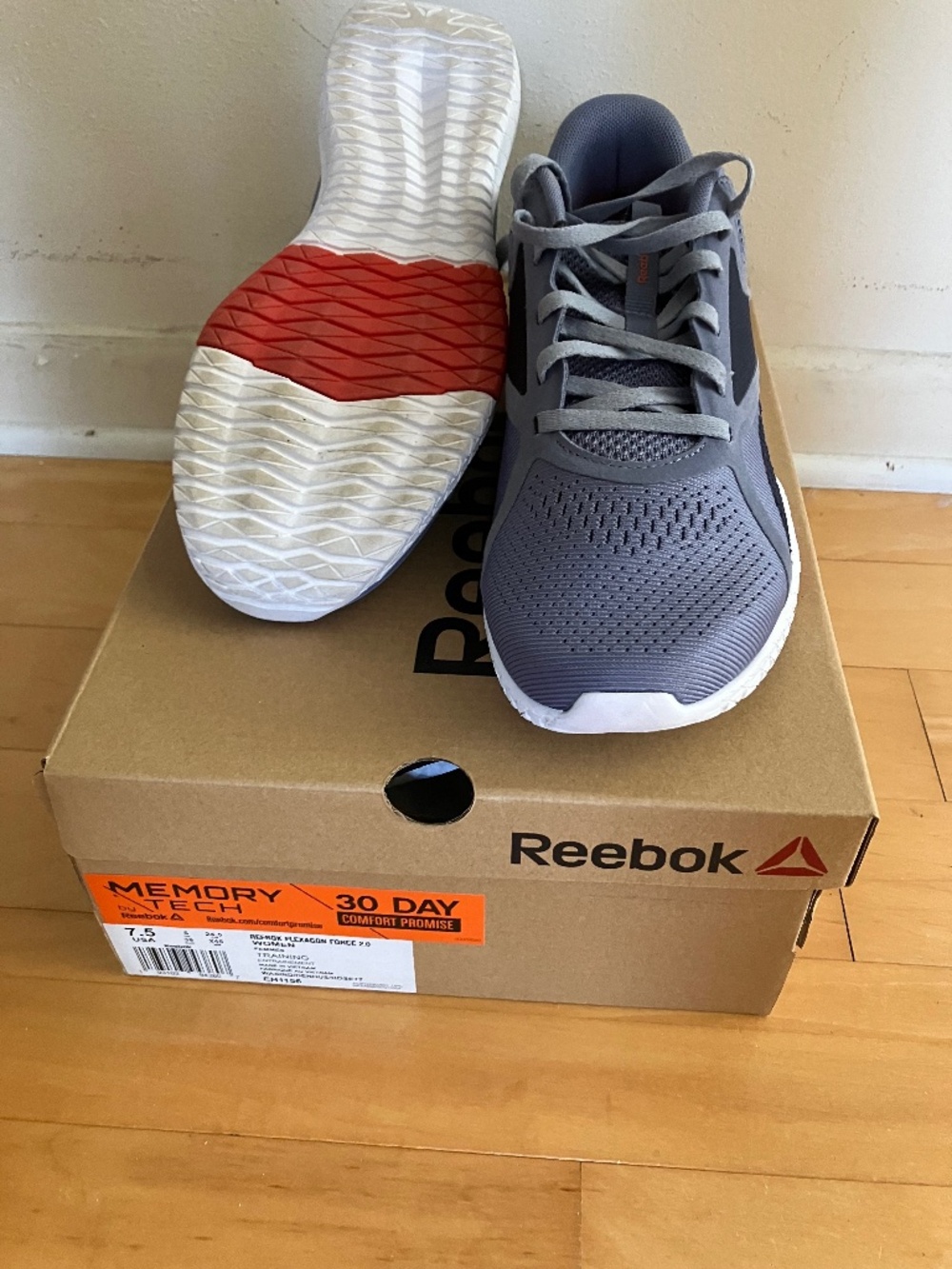 Reebok Gray with Navy trim sneakers